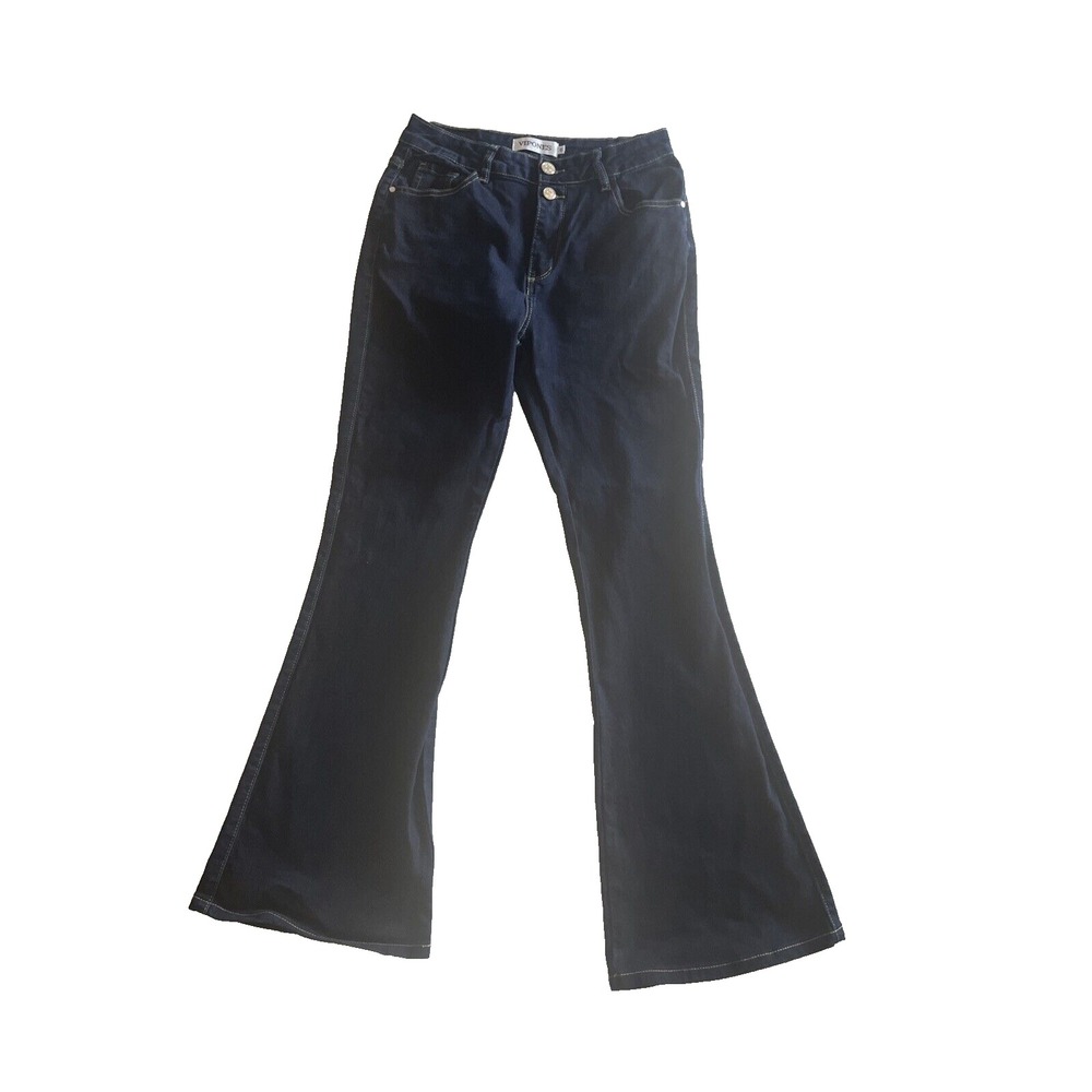 Vipones Jeans Size 6 Dark Wash Flareβ Double Button Women's
